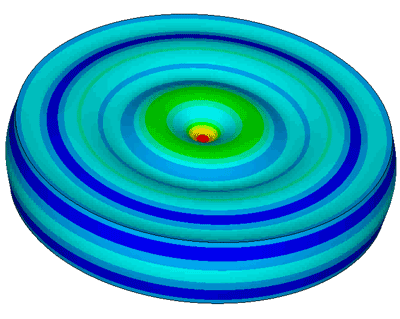 Apply voltage to the piezo element (blue color) Piezo element